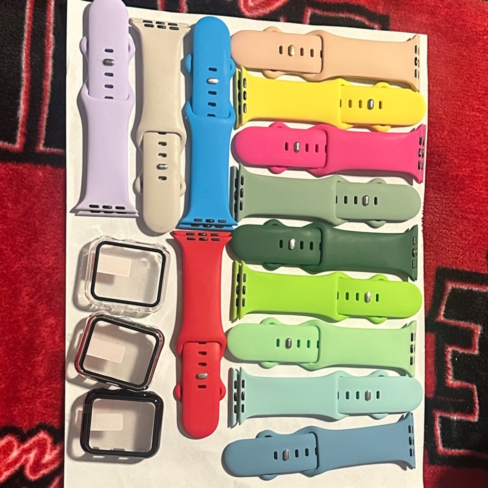 Colorful Smartwatch Bands Set with 42mm screen protectors